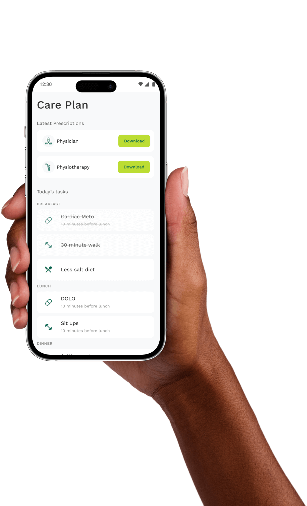 VINSA Health App on iPhone
