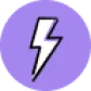 a purple circle with a lightning bolt on it